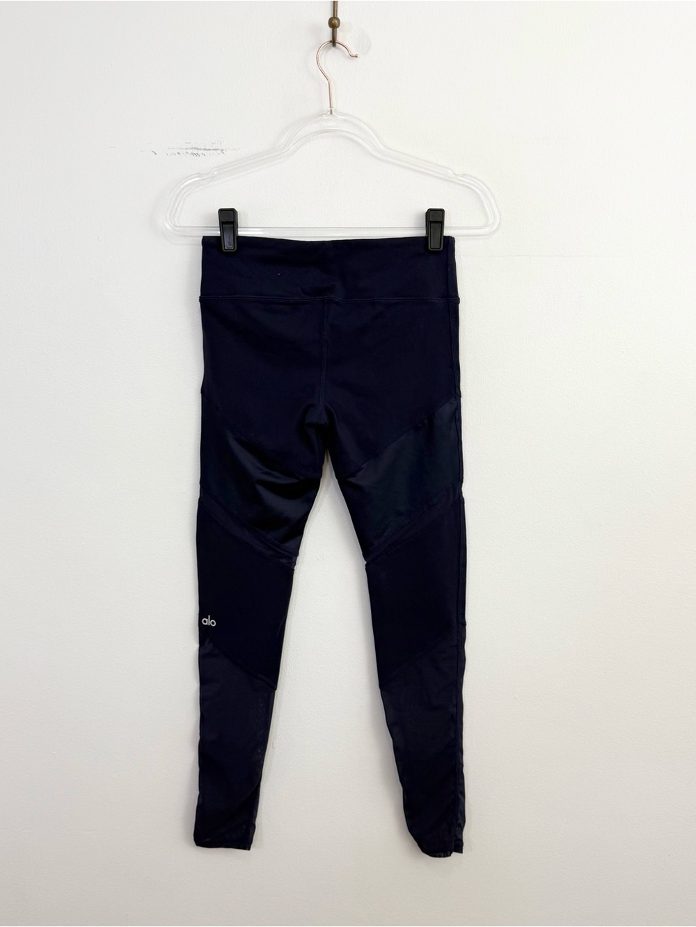 Alo Yoga High Waist Mesh Panel Leggings Navy Blue Size Small - Picture 5 of 6
